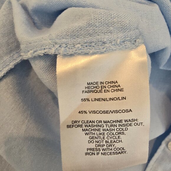 Jones NY Women's Light Blue Button-Up Shirt XS  3/4 Sleeve Cotton Blend Casual - Picture 8 of 13